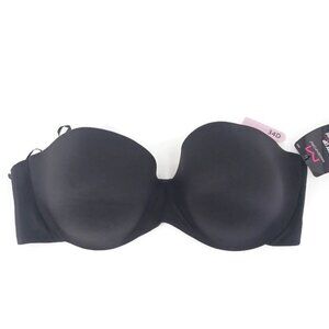 Maidenform Women's Bra Black 34D Custom Lift Strapless Padded Support No Slip 6